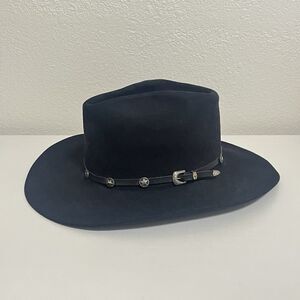 Resistol Tycoon Self Conforming Black Cowboy Hat 4XXXX Beaver Long Oval SZ 7 3/4